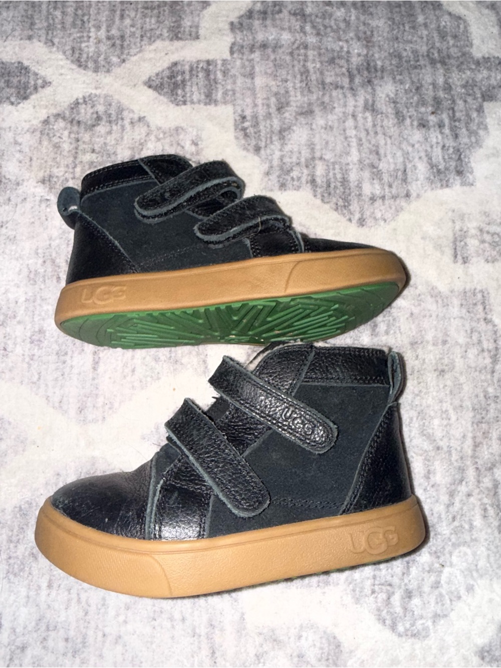 UGG Kids Black High-Top Boots with Gum Sole